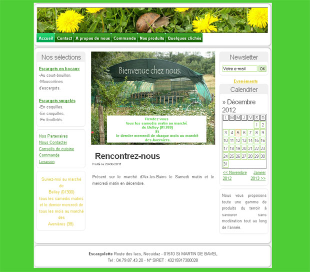 Site internet : Escargolette