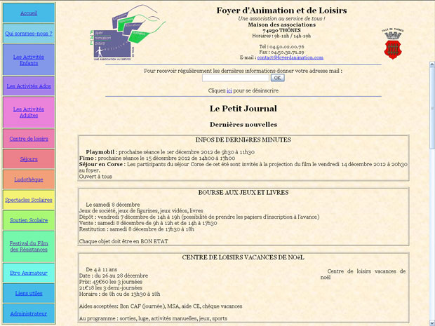 Stage de premiÃ¨re annÃ©e de BTS : un site internet dynamique